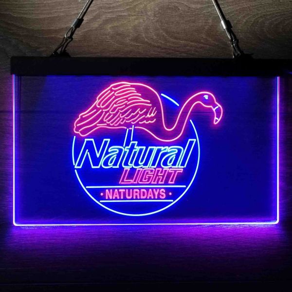 Natural Light Naturdays Flamingo Dual LED Neon Light Sign